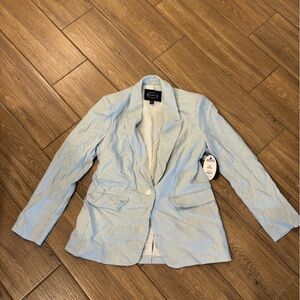 Elegant Blue Striped Women's Blazer
